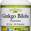 Vista lateral producto ginkgo biloba natural factors cápsulas
