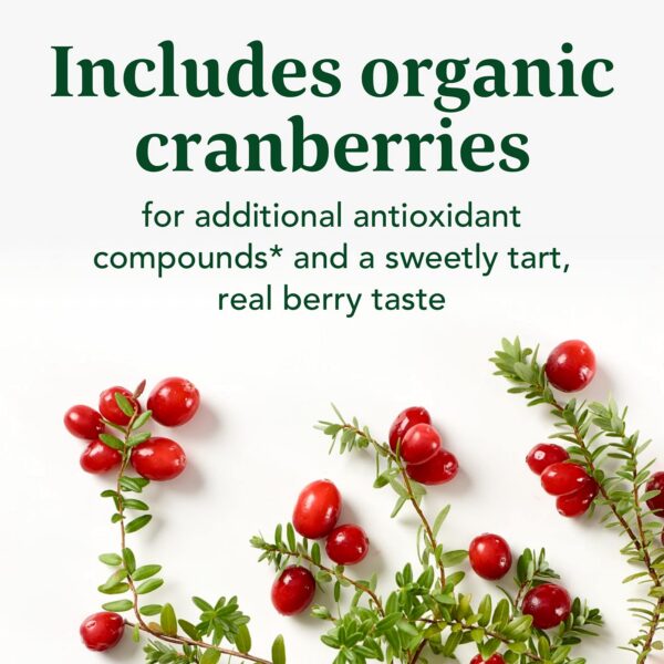 Vista lateral gomitas vitamina B12 MegaFood sabor arándano