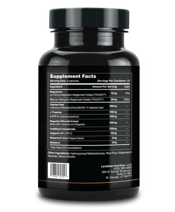 Vista lateral paquete Leviathan Slumber sueño profundo natural