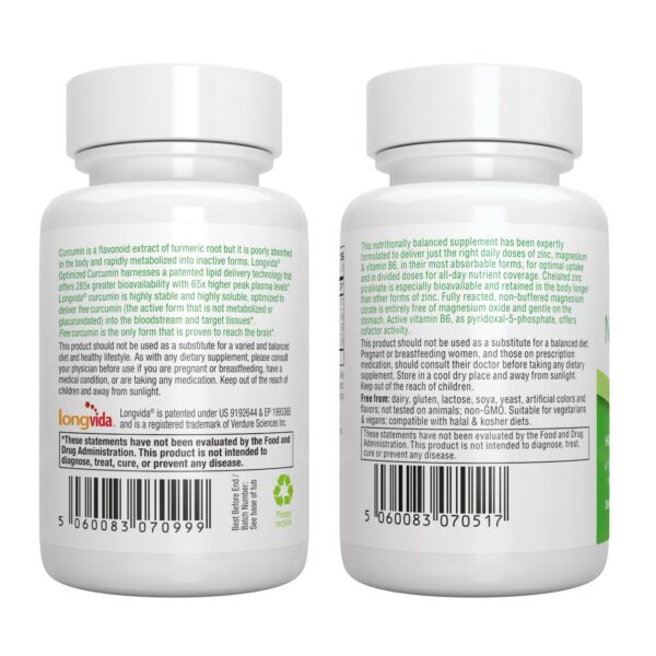 Vista lateral paquete Longvida y Neurobalance Igennus