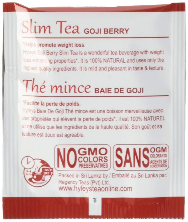 Version 1.0.0 Vista lateral paquete té Hyleys Slim