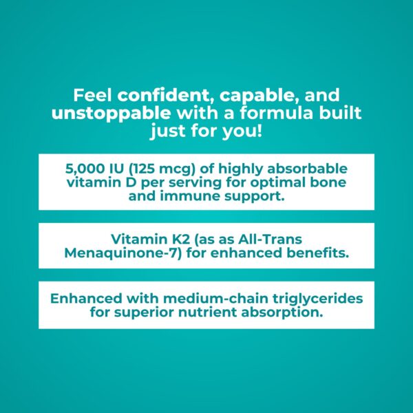 Vista lateral paquete vitamina d3 5000 iu Reignite Wellness