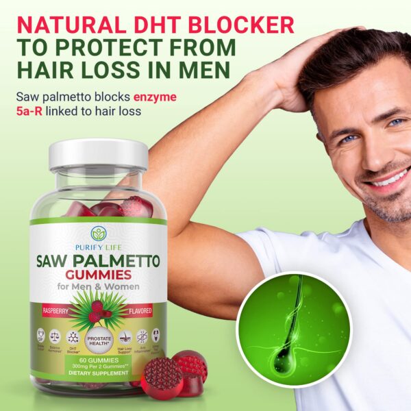 Vista lateral producto Saw Palmetto vegano Purify Life