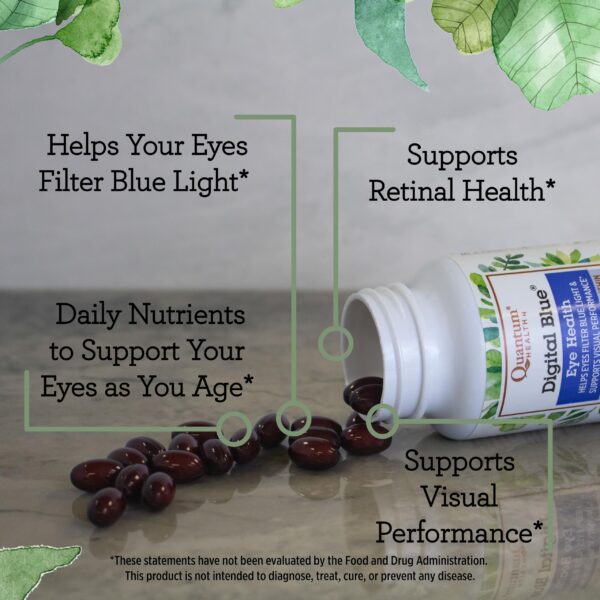 Version 1.0.0 Vista lateral envase Quantum Health Digital Blue 60 cápsulas