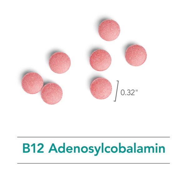 Version 1.0.0 Vista lateral del suplemento B12 Nutricology 60 unidades