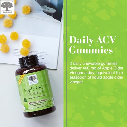 Vista superior gomitas vinagre de sidra de manzana Nuevo Nordic