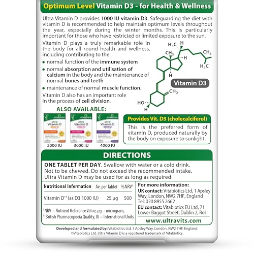 Vista Ultra Vitabiotics vitamina D paquete de 96 tabletas