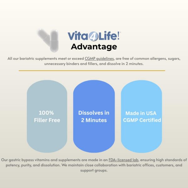 Detalle de etiqueta Vita4Life Calcio Malato + D3