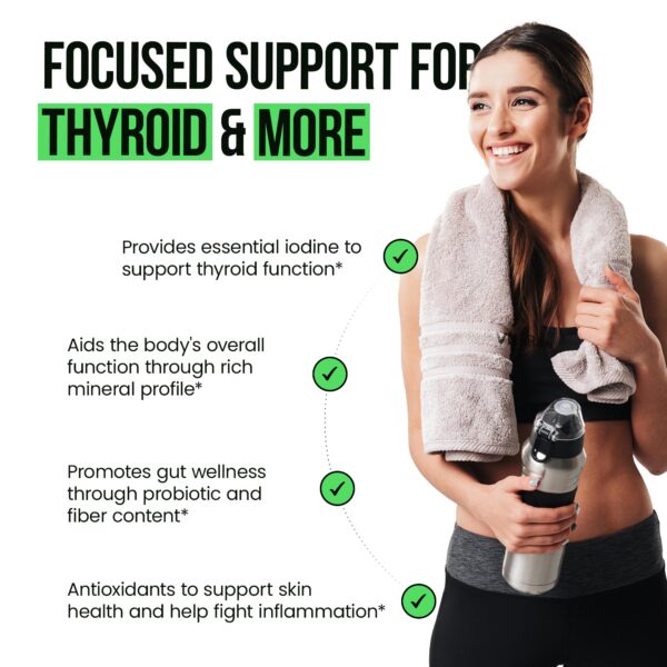 Version 1.0.0 Polvo de bardana y bladderwrack junto a cápsulas