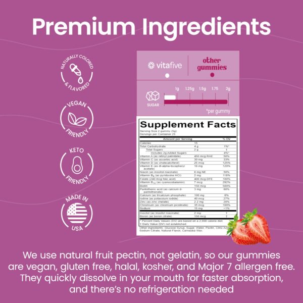 Vitafive gominolas multivitaminas sin alérgenos y veganas