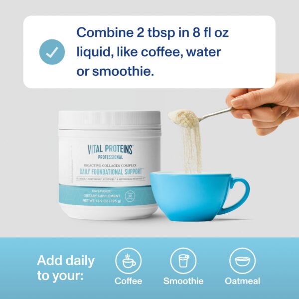 Interior del frasco de Vital Proteins Professional Daily Foundational Support