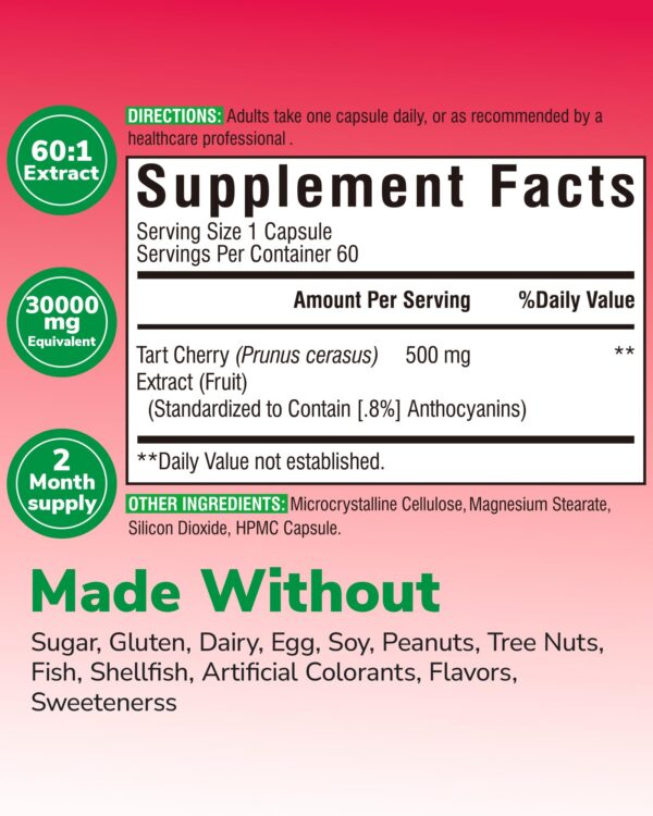 Cereza ácida extracto en cápsulas