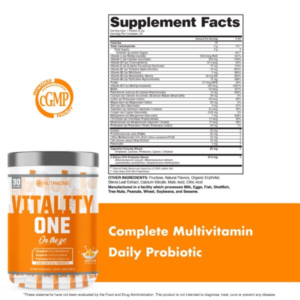 VitalityOne suplemento on the go vitaminas y probióticos