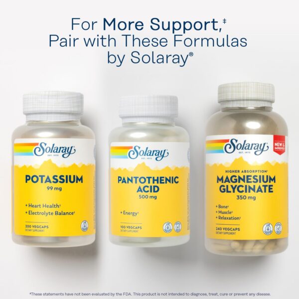 Vitamin B5 SOLARAY 500mg para metabolismo y salud uñas piel