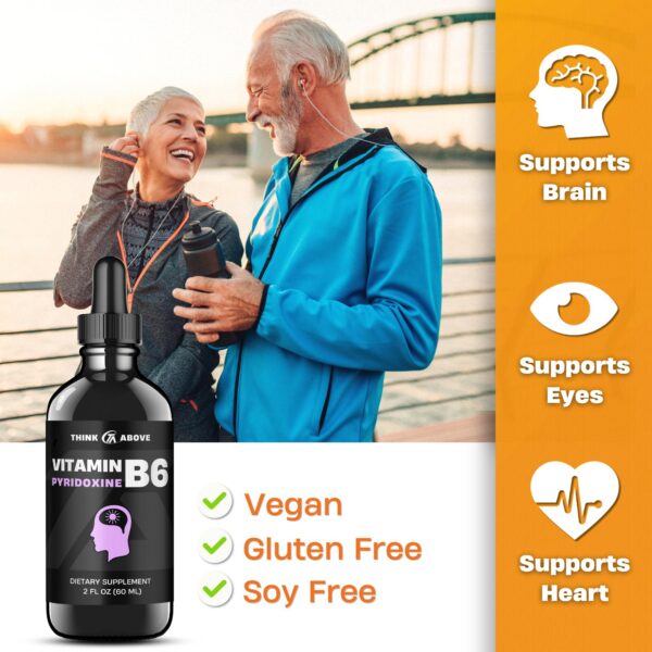 Vitamin B6 líquido sin rellenos para energía y ánimo