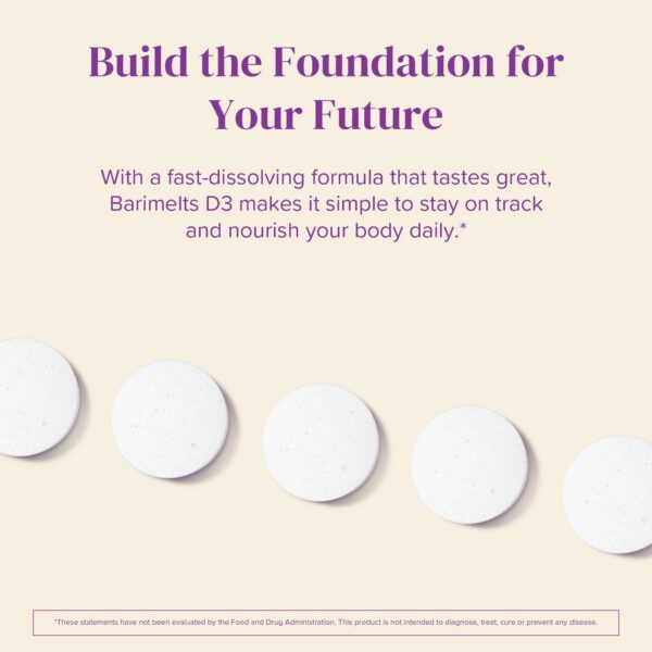Vitamina D3 BariMelts disolución rápida para mujeres post cirugía bariátrica