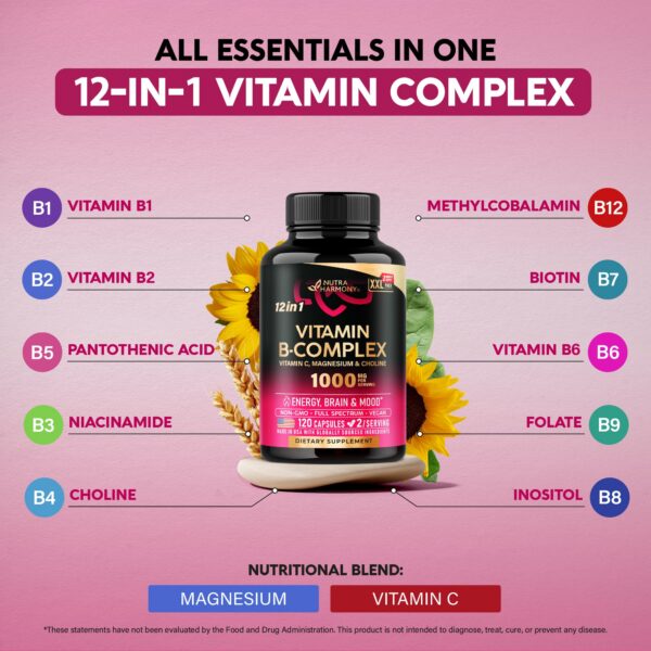 Vitamina Nutraharmony cápsulas veganas complejo B