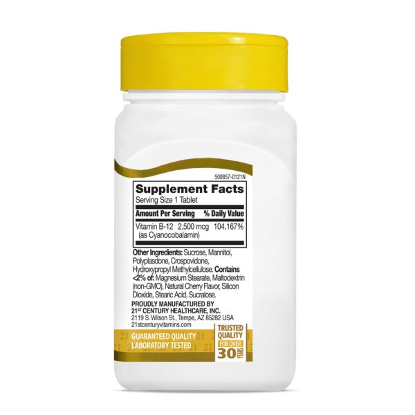 Vitaminas b12 21st century sin sabores artificiales