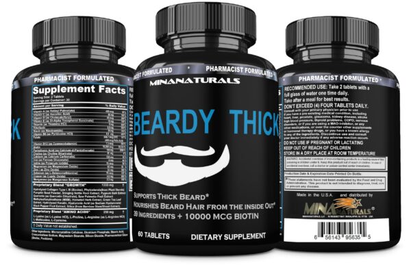 Vitaminas con biotina, colágeno y nutrientes para barba