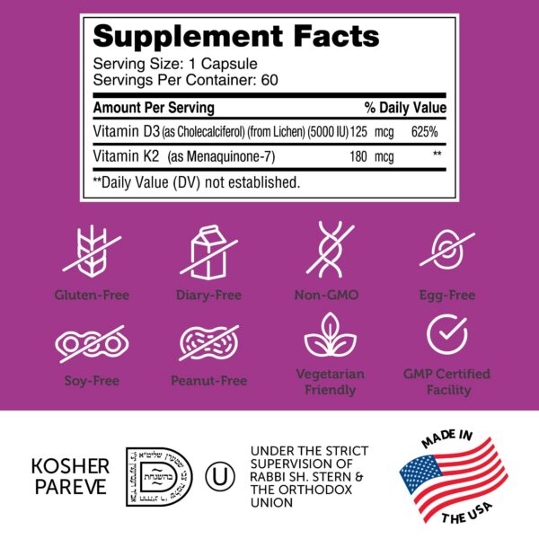 Vitaminas d3 y k2 mk7 Zahler para absorción de calcio