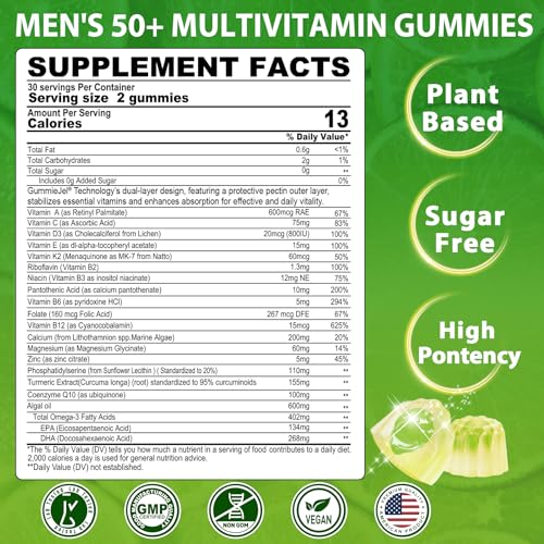 Vitaminas para hombres mayores de 50 años con antioxidantes