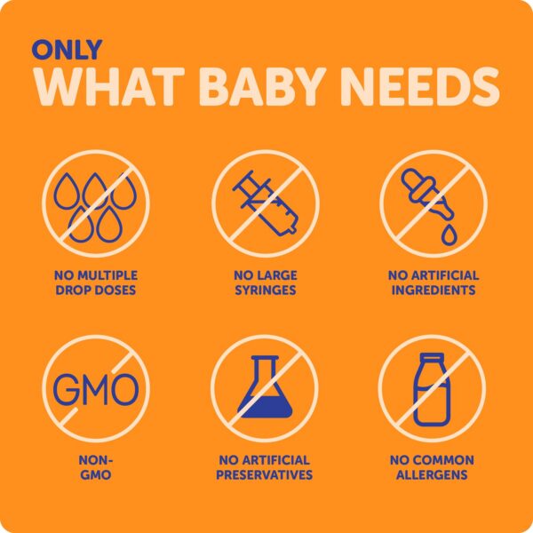 Vitaminas líquidas orgánicas d-drops para inmadurez infantil