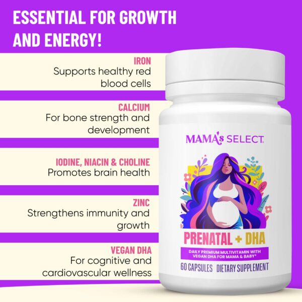 Vitaminas Mama's Select con MTHFR y apoyo prenatal completo