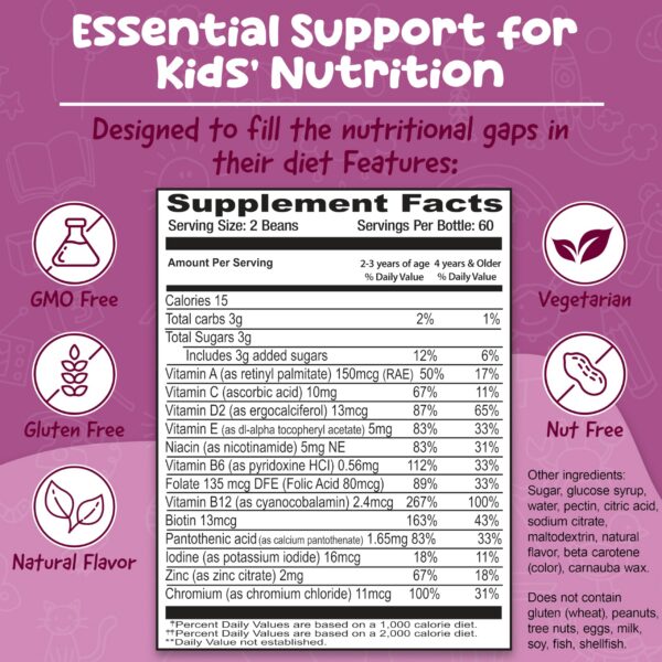 vitaminas masticables para niños BeElevated frasco 120 unidades