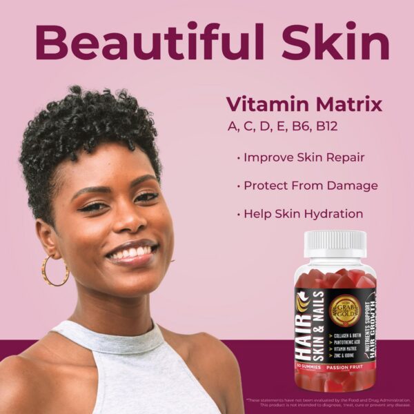 Vitaminas y minerales en gomitas Grab The Gold para belleza