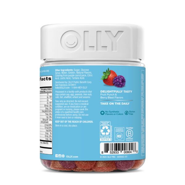 Vitaminas OLLY para niños sin gluten sabor a baya