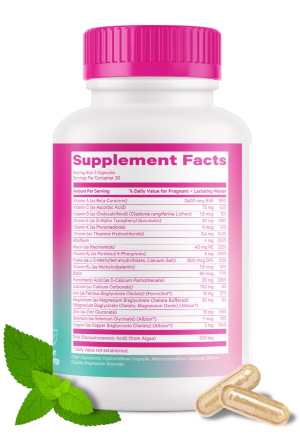 Vitaminas postnatales Pink Stork para mujeres con nutrientes esenciales