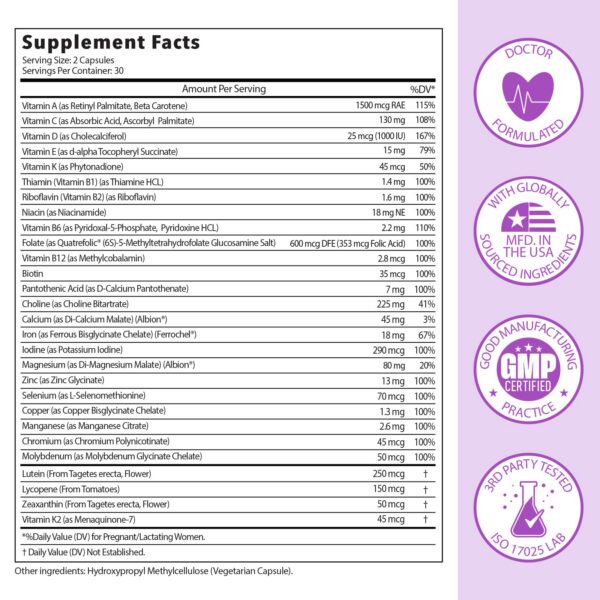 Ingredientes rastreables premom vitaminas prenatal veganas