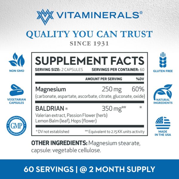 Version 1.0.0 Vitaminerals 33+ Baldrian Plus extracto valeriana vegano
