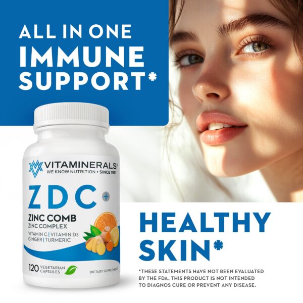 Lista de ingredientes: zinc, d3, vitamina c, cúrcuma, jengibre, lisina