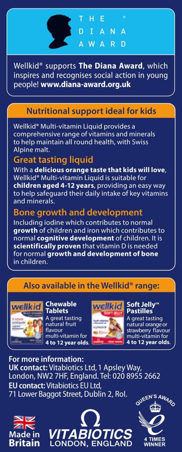 Version 1.0.0 Wellkid multivitaminico liquido nutricion infantil vitabiotics