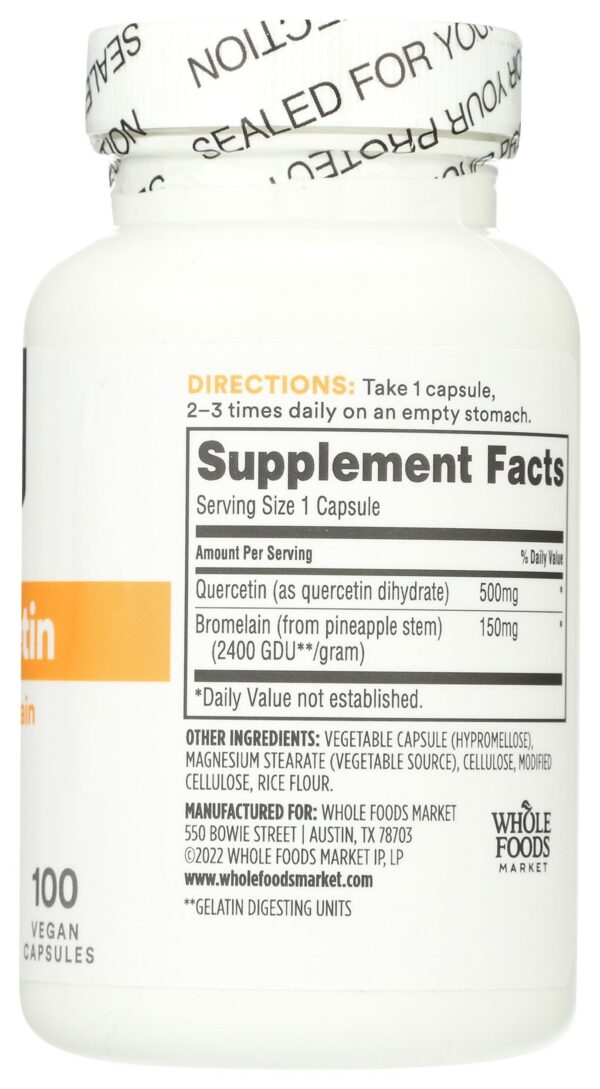 Detalles de cápsula Quercetina Bromelina