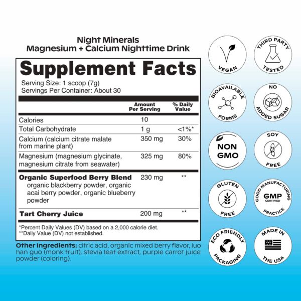 Frasco de Night Minerals con etiqueta