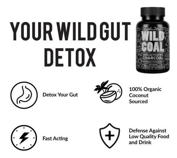 Wild Foods paquete de 120 cápsulas carbón activado orgánico