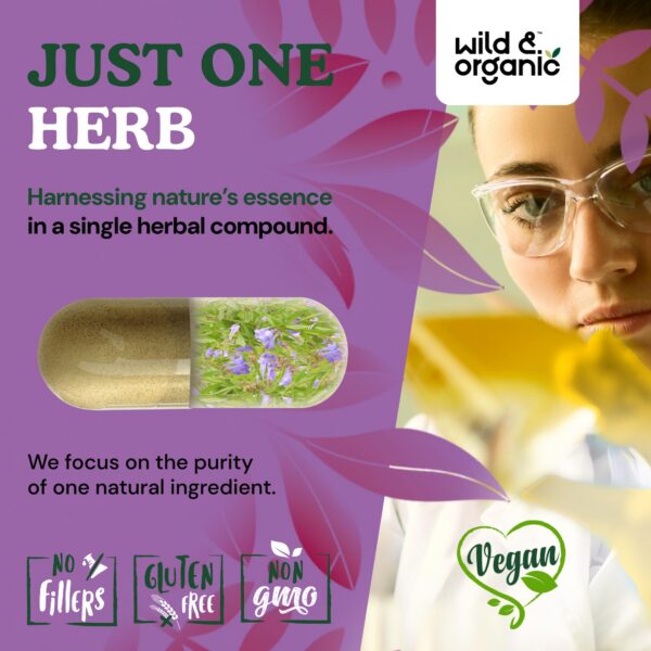 Detalle de las Cápsulas de Escutelaria Wild & Organic