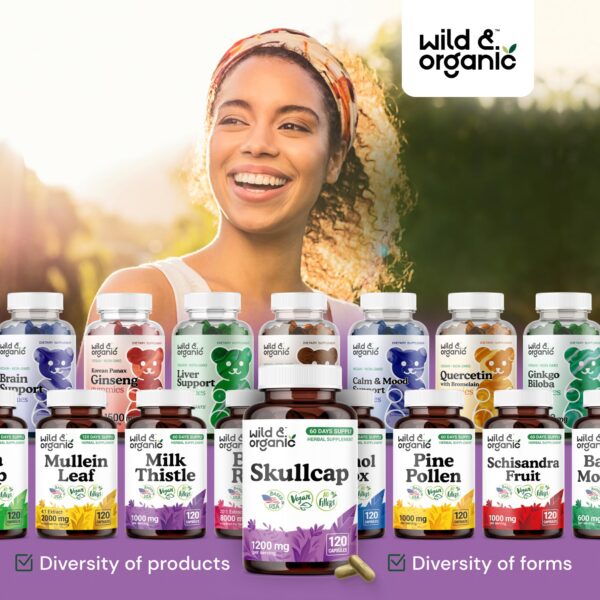 Presentación de Wild & Organic Cápsulas de Escutelaria