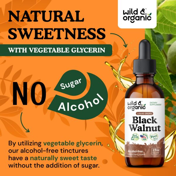 Version 1.0.0 Wild & Organic tintura de nogal negro sin alcohol 2 fl oz