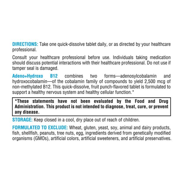 XYMOGEN B12 no metilada con adenosilcobalamina e hidroxocobalamina