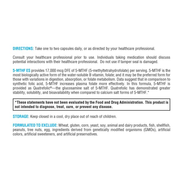 XYMOGEN 5-MTHF folato bioactivo con ingredientes limpios