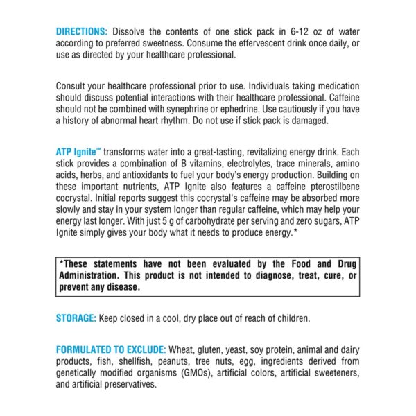 Lista de ingredientes y vitaminas