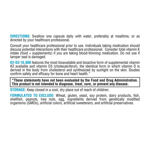 Version 1.0.0 XYMOGEN D3 K2 cápsulas para huesos saludables