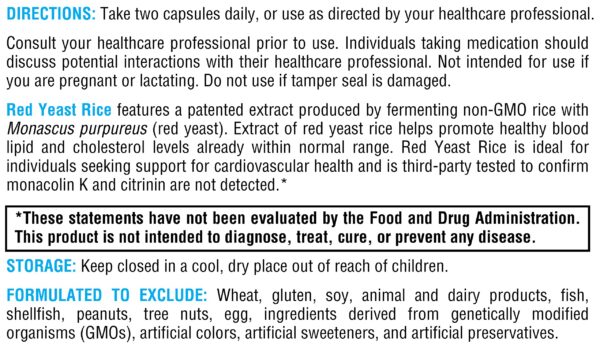 Version 1.0.0 Parte posterior suplemento arroz levadura roja XYMOGEN
