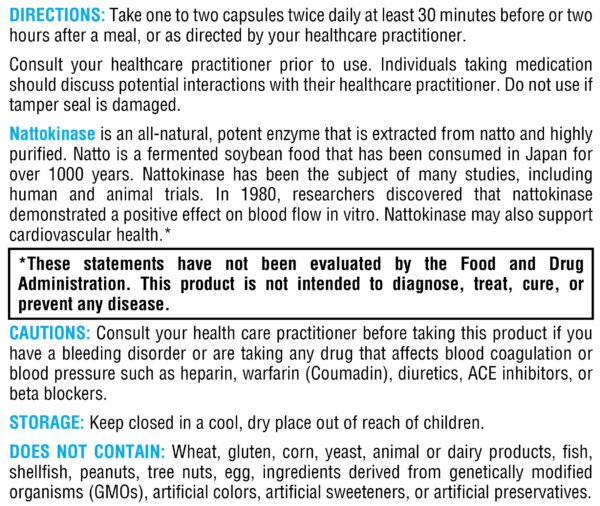 Detalle de etiqueta XYMOGEN nattokinase