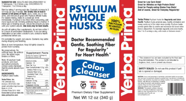 Paquete triple limpiador colon psyllium Yerba Prima