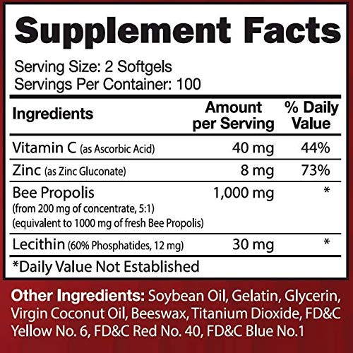 Vista lateral del frasco YongWell Propolis Complex