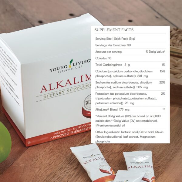 Version 1.0.0 Young Living AlkaLime Stick Packs para bienestar general